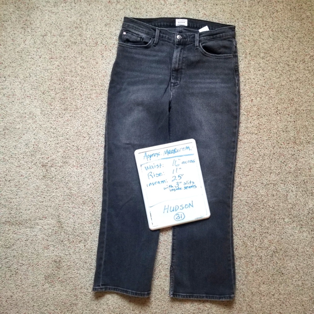 Hudson Blair High-Rise Bootcut Crop jeans 31 waist faded black